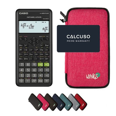 Casio fx-82ES Plus 2nd edition incl. WYNGS Beschermhoes Roze - Wetenschappelijke Rekenmachine - Basis Pakket
