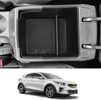 Dailygoods - CDEFG Compatibel met Kia Ceed SW Proceed GT 2018-2024 2025 Centrale console organizer opbergbox XCeed GT opbergvak auto middenconsole tray Ceed SW 2024 accessoires (Zwart 2)