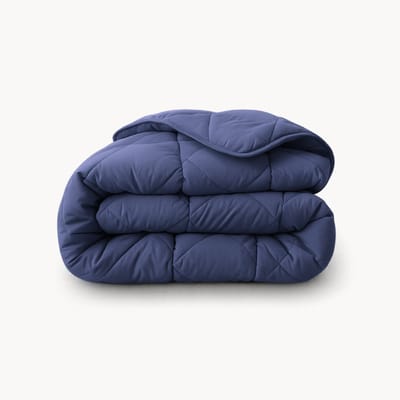 HappyBed Dekbed zonder overtrek 240x220 - Wasbaar All Year - Bedrukt dekbed zonder hoes - Hoesloos Dekbed - Lits Jumeaux - Dark blue