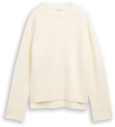 Tom Tailor - Losvallende gebreide trui - Maat XL - Whisper White