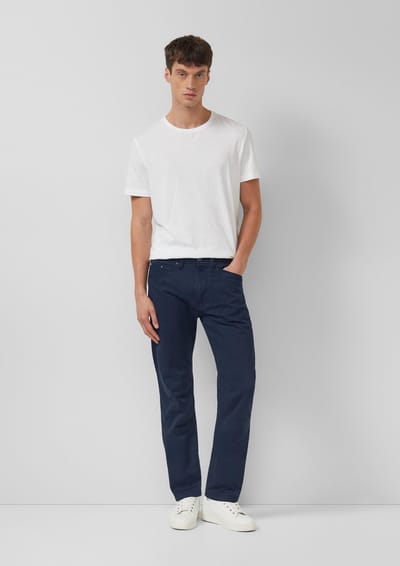 Workwear broek met rechte pijpen van gewassen stretchkatoen s.Oliver