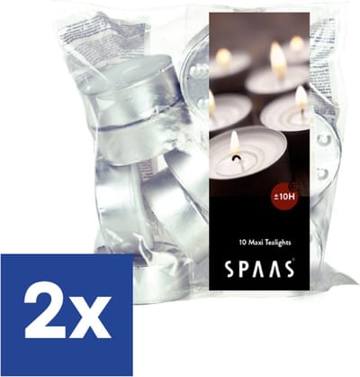 Theelichtjes Maxi - 10 branduren - 2 x 10 stuks