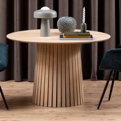 Eettafel Loeck Rond MDF Lichtbruin Ø120cm - Giga Living