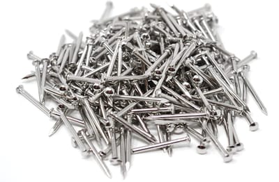 Halfronde kopspijkers spijkers 1,6 x 20 mm messing vernikkeld 100 g (ca. 280 stuks)