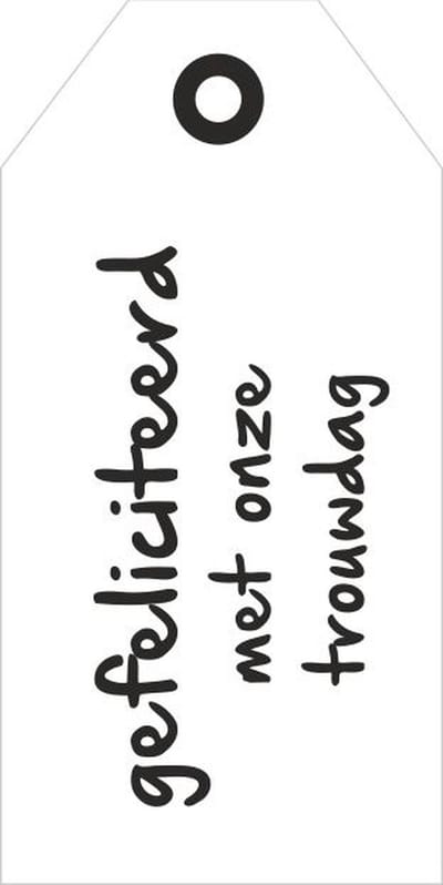 Luxe Bloemenkaartje - Cadeaukaartje - Label - Wenskaartje - Wit - Onze Trouwdag - 20 Stuks - Met Boorgaatje