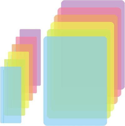 12 Stuks Dyslexie Compensatietools, A4 Kleuren Overlays en Leeslinialen voor Betere Leeservaring