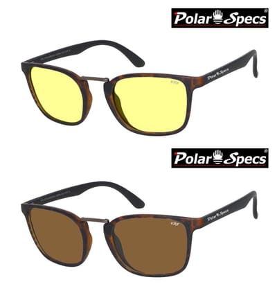 Combinatievoordeel Polar Specs® Iconic PS9095 Polariserende Nachtbril + Polariserende Zonnebril – Havana Brown – Polarized Brown – Medium – Unisex