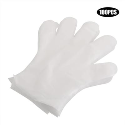 100 STUKS Voedselkwaliteit CPE Wegwerphandschoenen Koken Schoonmaken Thuis Hotel Restaurant white