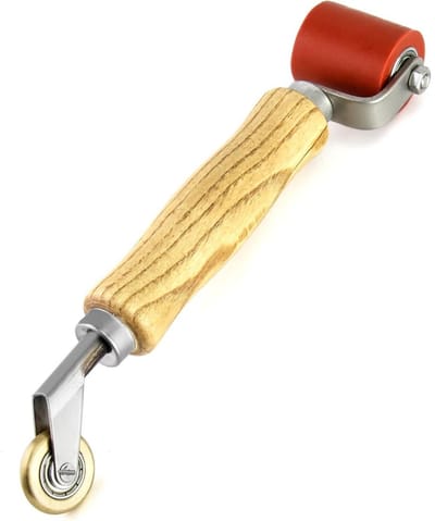 GELLDG Andrückwalze - Rollen - 40 mm Siliconenrol en 6 mm Messingrol - 2-in-1 Ergonomisch en Hittebestendig - Geschikt voor PVC Lassen en Naadafwerking - Siliconen - 18 cm Lang