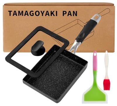 Omeletpan - Japanse eierpan - Ontbijt maken - Antiaanbaklaag - 7 x 5 inch - Zwart