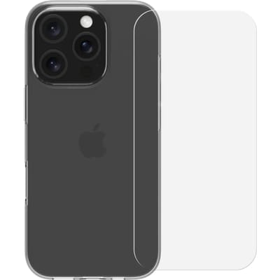 BlueBuilt Back Cover iPhone 16 Pro Transparant + Screenprotector Glas