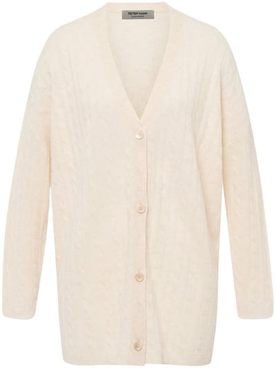 Lang vest 100% kasjmier Van Peter Hahn beige