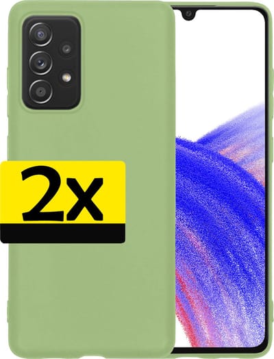 Hoesje - 2 Stuks - Geschikt voor Samsung Galaxy A33 - Sterk & Shockproof - Case Siliconen - Back Cover - Telefoon Hoes - Telefoonhoesjes - Groen