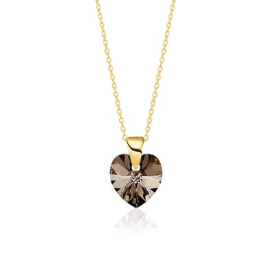 Montebello Ketting Aella KHG441 - Swarovski Hart - 925 Zilver Verguld - Ø10mm - 40cm