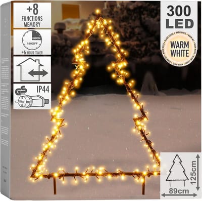 Kerstboom met Licht voor Buiten Metaal 300 LED 125 cm - Kunstkerstboom - Decoratie - Gloeiende