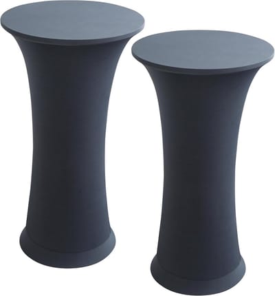 Set van 2 Elastische Statafelhoezen voor Ronde Tafels Ø 80-85 cm - Donkergrijs