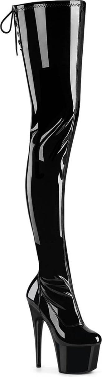 Pleaser - ADORE-4000SLT Plateau Overknee Laarzen - US 6 - 36 Shoes - Zwart