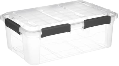 5Five opberg Box met deksel - Solutions Protect - 32 liter - 58 x 39 x 22 cm - kunststof - transparant - extra stevig