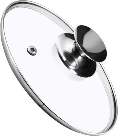 KADAX Pandeksel, universeel deksel van glas met zilveren handgreep, hittebestendig deksel in verschillende maten, pannendeksel, glazen deksel voor pan, pan (20 cm)