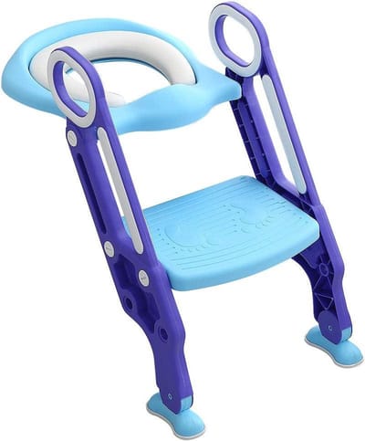 Zindelijkheidstraining wc-bril - Peuter toiletstoel - Onafhankelijk naar toilet - Verstelbare opstap ladder - Tot 75kg belastbaar - Blauw paars