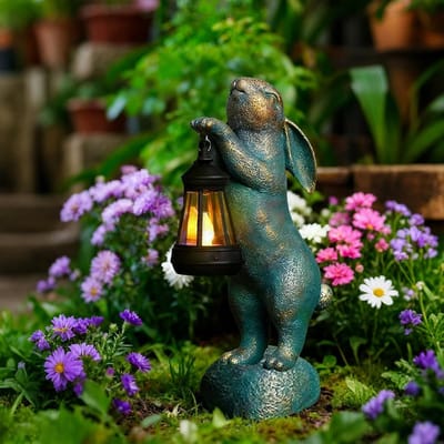 Grappige Tuinfiguren met Lantern: Waterdichte Zonne Lamp voor Tuin, Balkon en Patio Decoratie
