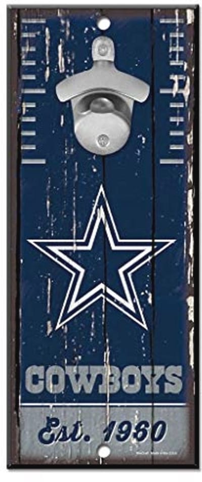 NFL Flessenopener op Hout voor Muurbevestiging