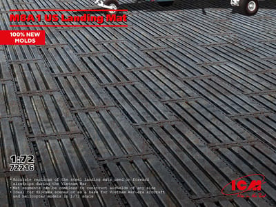 ICM Modelbouwpakket Diorama - 72216 M8A1 Amerikaanse Landingsmat voor Dioramas Vietnam-oorlog - Vliegtuigen - Helikopters Accessoires set - 1:72 - Modelbouw