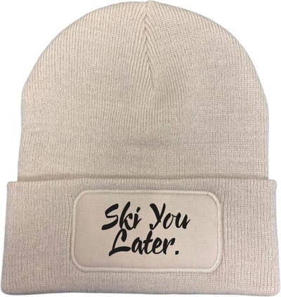 Ski you later wintermuts almond - soBAD. | Wintersport | Après ski outfit Warme Muts voor Volwassenen | Heren en Dames Beanie