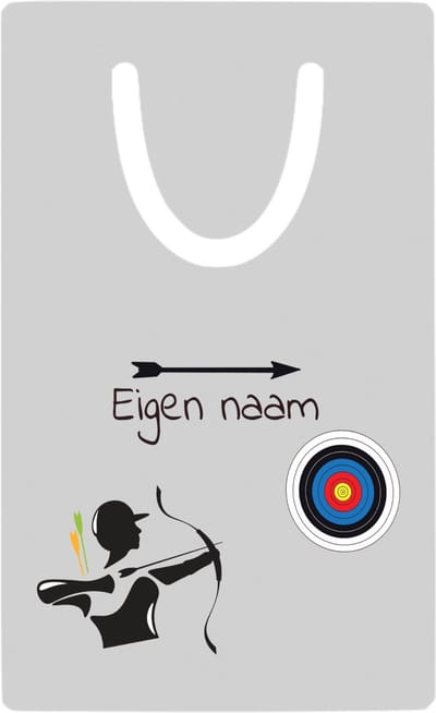 Hacebo® - Boogschieten met eigen naam - metalen boekenlegger - Sport - Boogschieters - Cadeau - Verjaardag - Geschenk - Gepersonaliseerde Jongens en meisjes Bladwijzer boekenleggers - 7.6 cm x 5cm