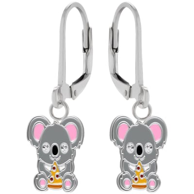 WeLoveSilver oorhangers - koala met kristalogen - zilveren kinderoorbellen