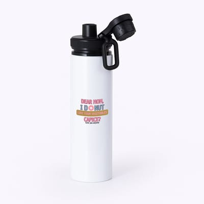 Hacebo® - Dear mom I donut waterfles met draaidop zwart - Moeder - mama - verjaardagscadeau - verjaardag - cadeau voor mama - cadeau - kado - geschenk - gift - mama artikelen - moederdag - water fles - 850ML