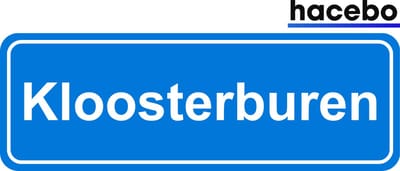 Hacebo - Plaatsnaam Sticker - 29x10 CM - Kloosterburen sticker - Verkeersborden sticker - grappige cadeaus - Kloosterburen
