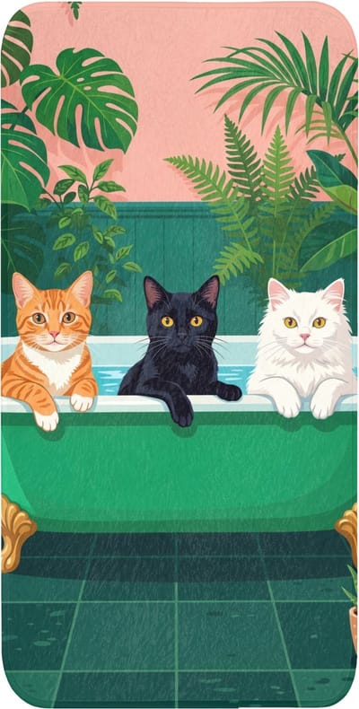 WC mat 60x120 cm - Antislip - Badkamer - Kattenparade - Kleurrijk - Toiletmat - Vloermat - Douchemat - Toilet tapijt - Toiletmatten