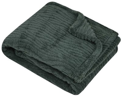 Stof Textiles Plaid / bankdeken / bedsprei Columbia - jade groen - 130 x 160 cm - zachte polyester stof - 1 persoons