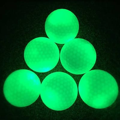 Light Up Golf Balls - 6 Stuks - Golf Oefenballen - LED Verlichting - Nacht Training - Lange Afstand en Lange Slagen - Blauw Licht - Groen Licht