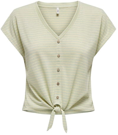 Only Cannes T-shirt Met Korte Mouwen En V-hals Groen M Vrouw