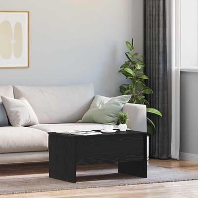 vidaXL - Salontafel - Zwart - Eiken - 102 - x - 50,5 - x - 46,5 - cm - Bewerkt - hout