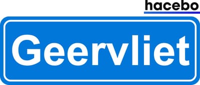 Hacebo - Plaatsnaam Sticker - 29x10 CM - Geervliet sticker - Verkeersborden sticker - grappige cadeaus - Geervliet