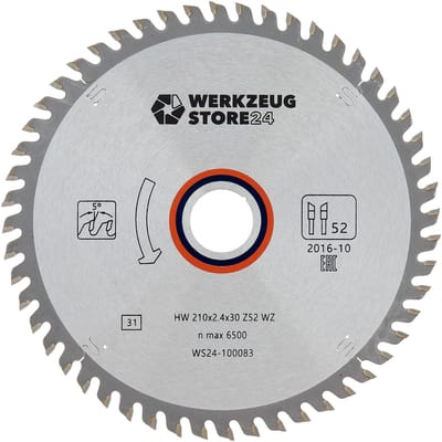 ### Opbouw WS24 HM Zaagblad Hout 210 x 2,4 x 30 WZ 52 - WS24-100083