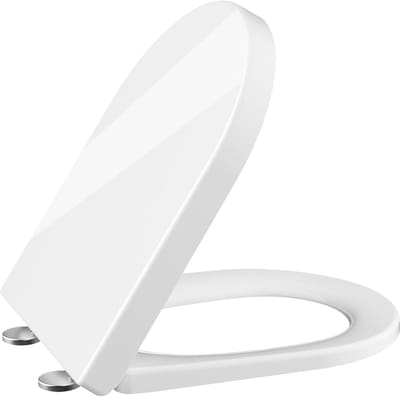 Toiletbril D-Vorm met Softclose en Quick Release - Premium Duroplast WC Bril - RVS Scharnieren - Wit