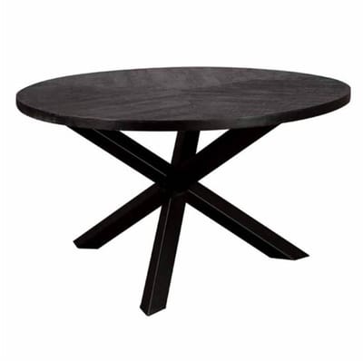 Tower Living Eettafel Viola - Rond Zwart Hout - Ø130cm