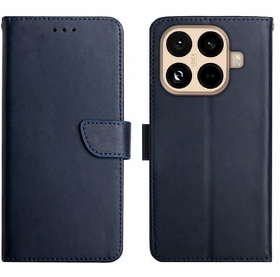Coverup Hoesje - Geschikt voor Xiaomi 15T Pro Hoesje - Coverup Genuine Leather Book Case - Echt Leder - Blauw