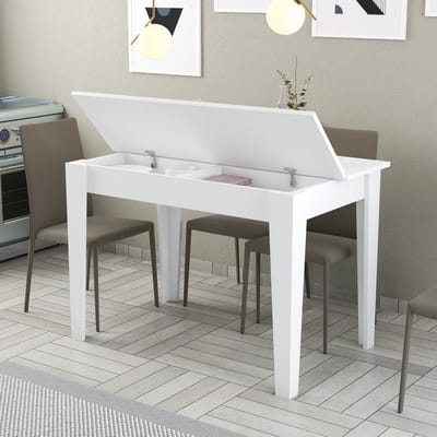 Kiev Keukentafel | 100% MELAMINE | Wit - Emob - Keukentafel - Melamine; Spaanplaat