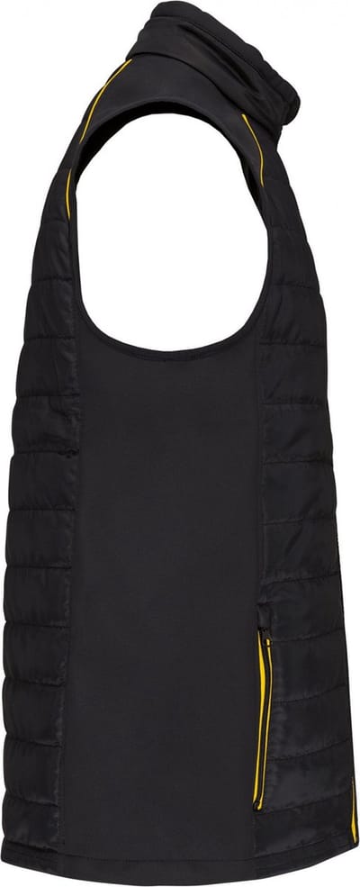 WK. Designed To Work Bodywarmer Day To Day in twee stoffen WK606 - Black / Yellow - 3XL