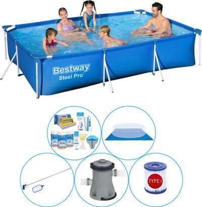 Zwembad Super Deal - 6-delig - Steel Pro Rechthoekig 300x201x66 cm