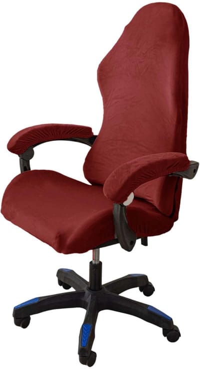 Stoelhoes, 4 stuks, met armleuningen, stoelrug, antislip, afneembaar, wasbaar, goede elasticiteit, voor gamingstoelen, computerstoelen (rood)