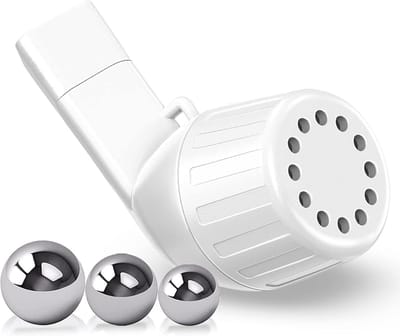 ademhalingstrainer, longademhalingstrainer met 3 stalen ballen(Wit)