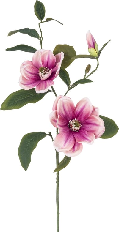 Easyplants | Kunstbloem Magnolia 82 cm roze/wit | Zijde | Nepbloemen | wit | Onderhoudsvrij | Kant-en-klaar
