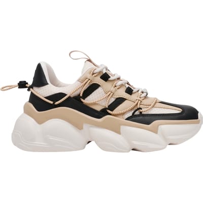 Steve Madden Dames Spectator Veterschoenen Chunky Platform Trainers (Zwart Zilver)