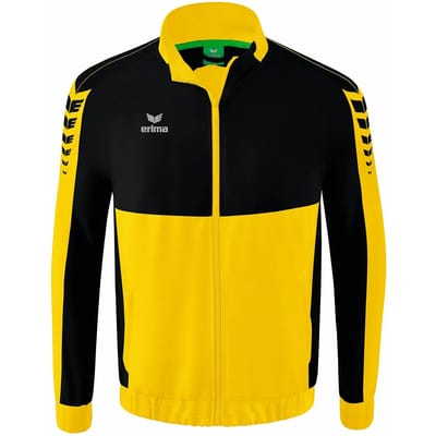 Erima Six Wings Presentatiejack Kinderen - Zwart / Geel | Maat: 140